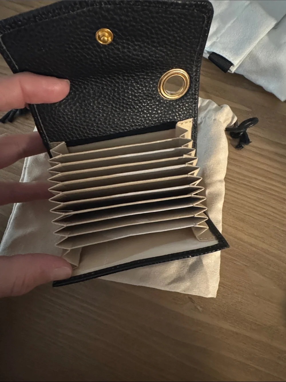 Alf  the label Elsie Black Leather Card Case Wallet